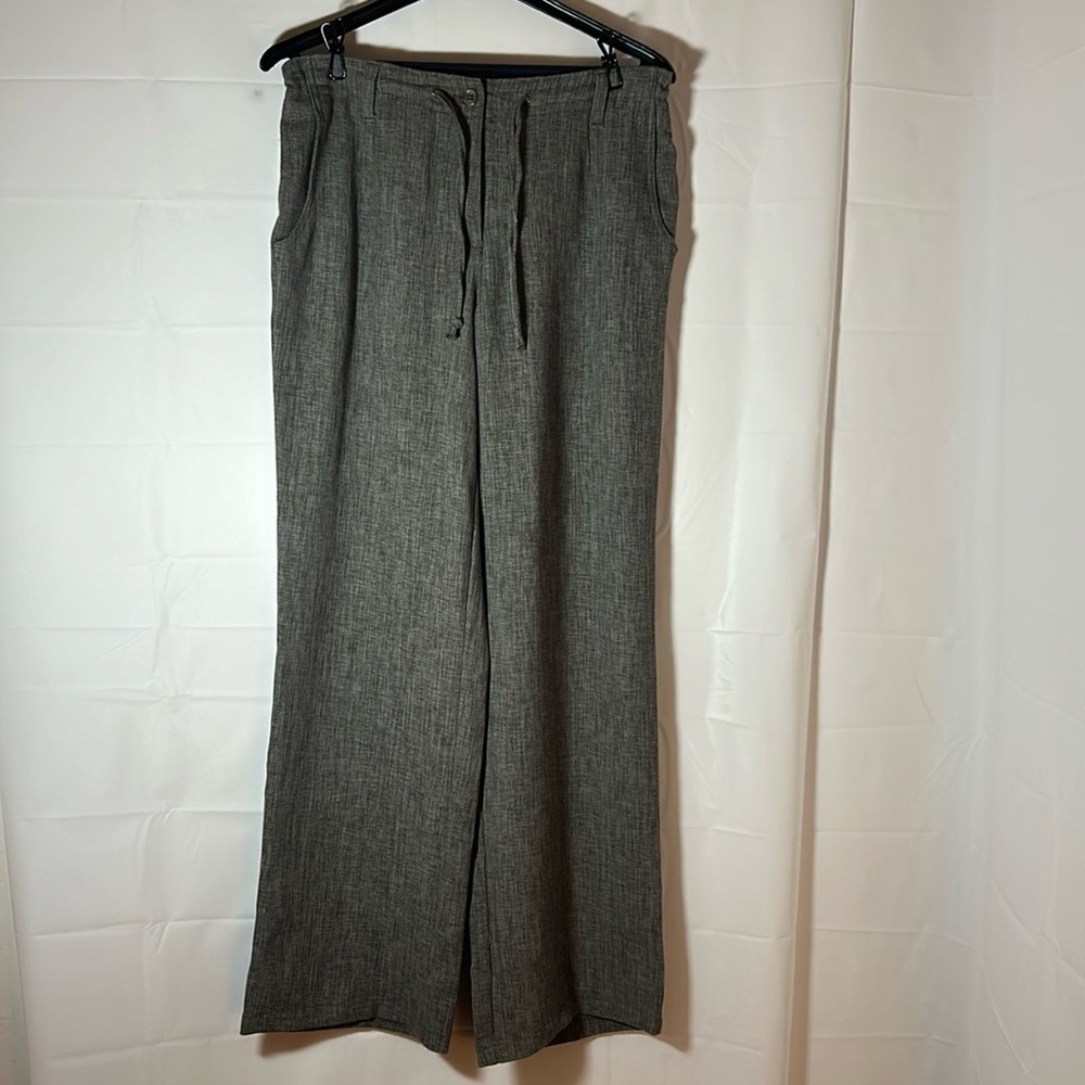 Haggar trousers petite wide legged drawstring office core business casual chic